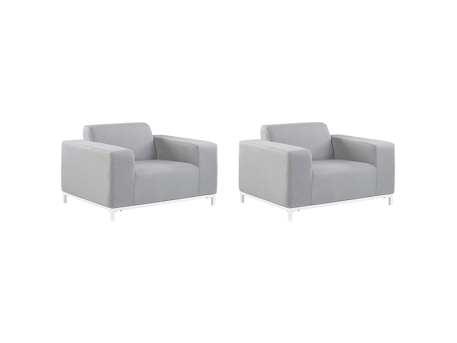 Ensemble de 2 fauteuils de jardin ROVIGO Tissu Gris clair