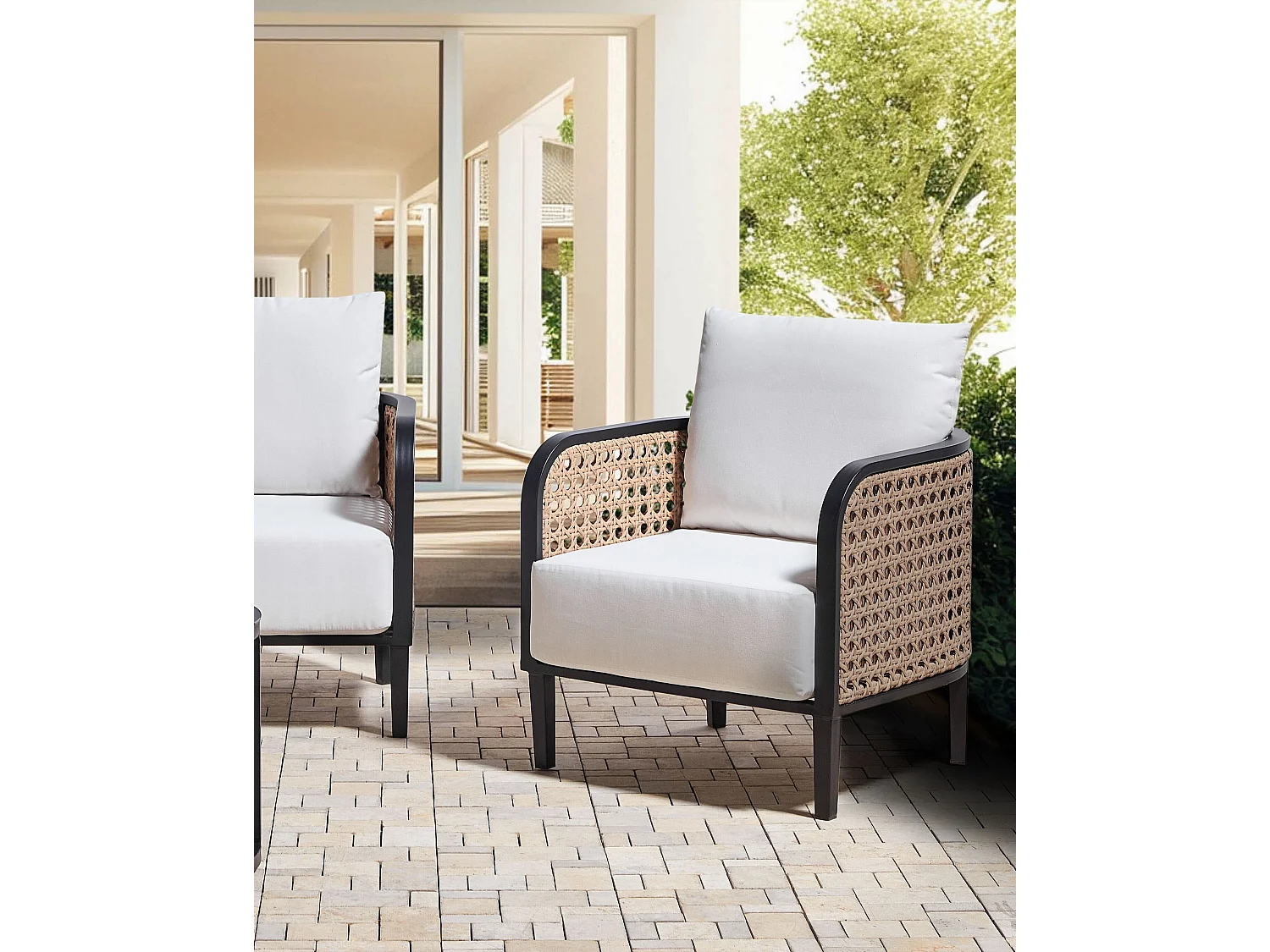 Fauteuil de jardin MONTEFALCO Métal Blanc