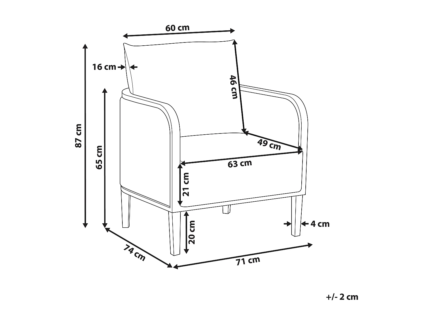 Poltrona da giardino MONTEFALCO Metallo Bianco