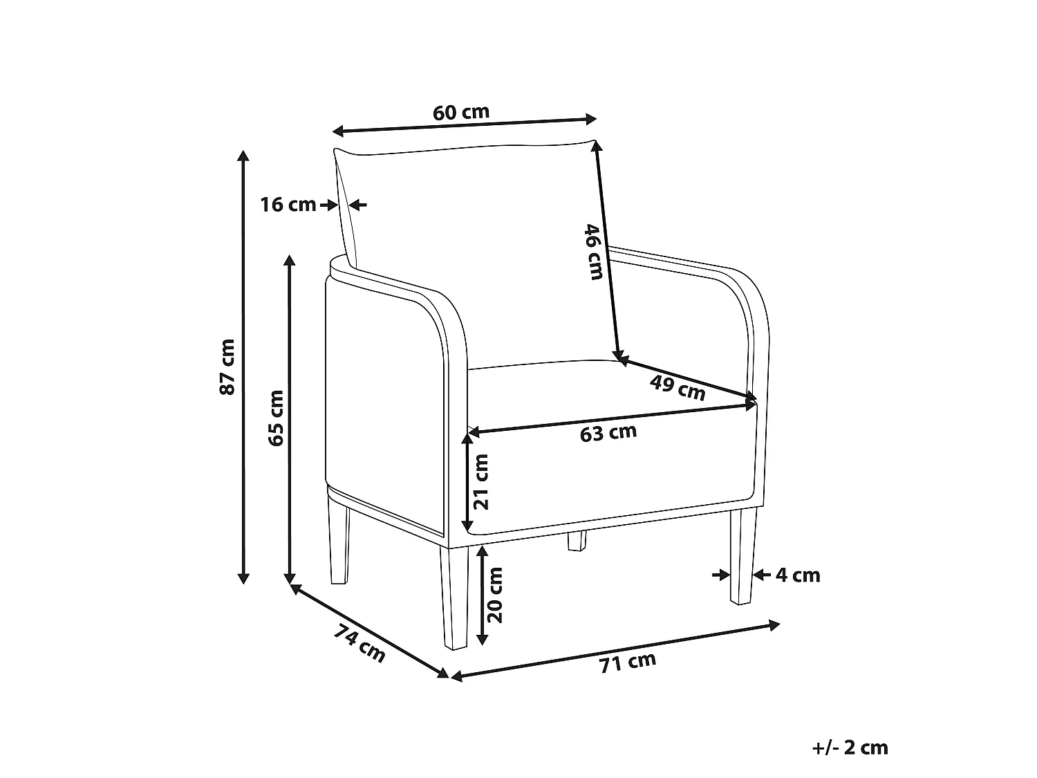 Fauteuil de jardin MONTEFALCO Métal Blanc