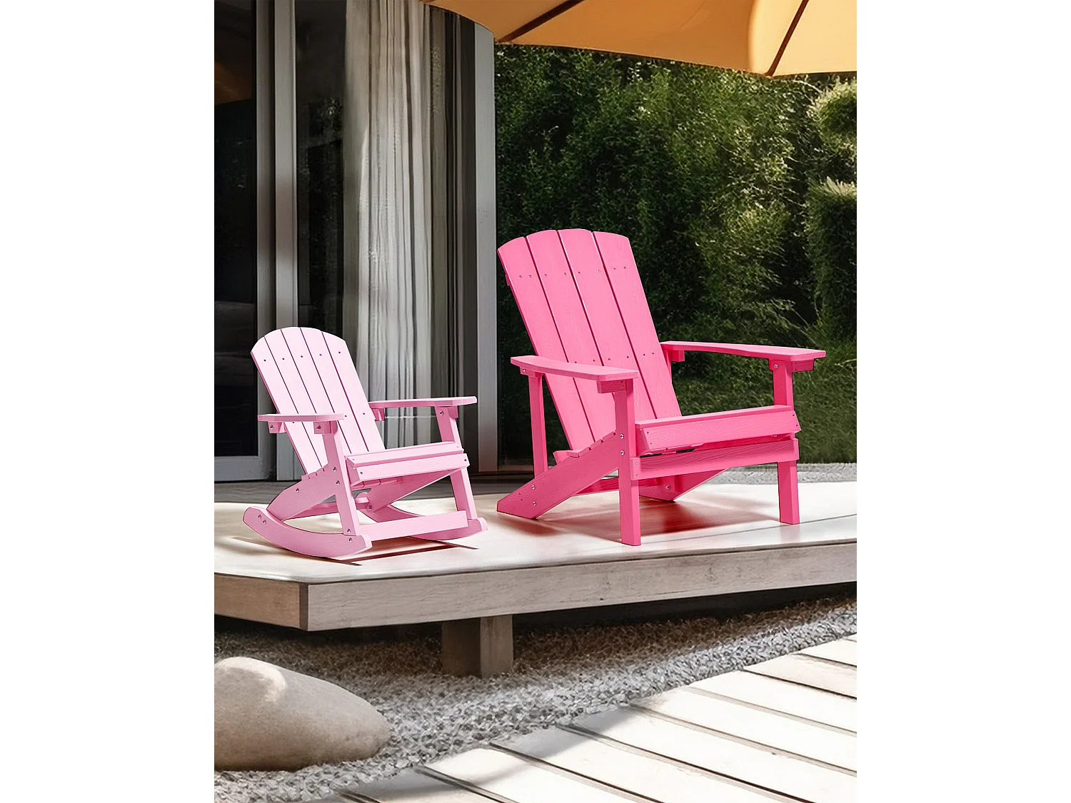 Chaise de jardin ADIRONDACK Rose