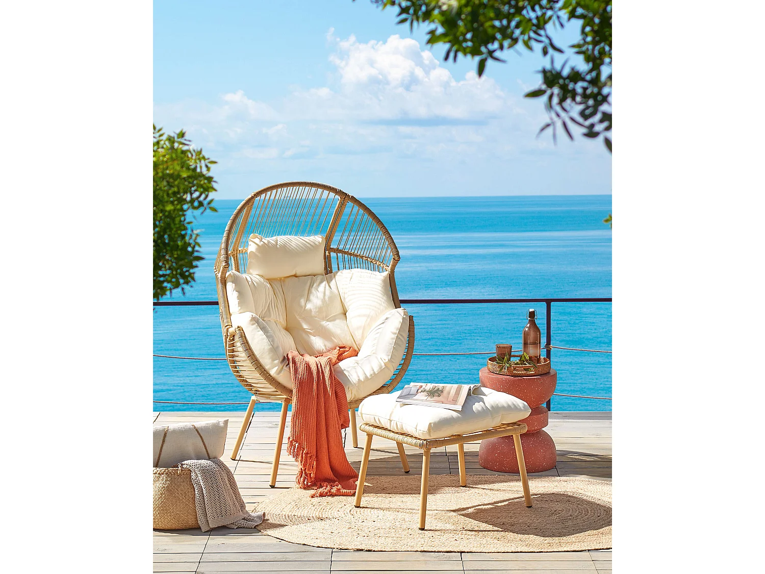 Chaise de jardin MURANO Polyrotin Naturel