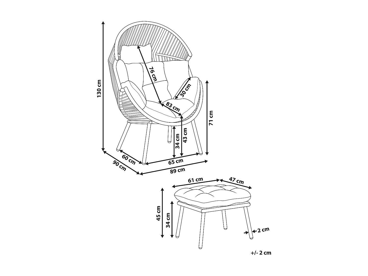 Chaise de jardin MURANO Polyrotin Naturel