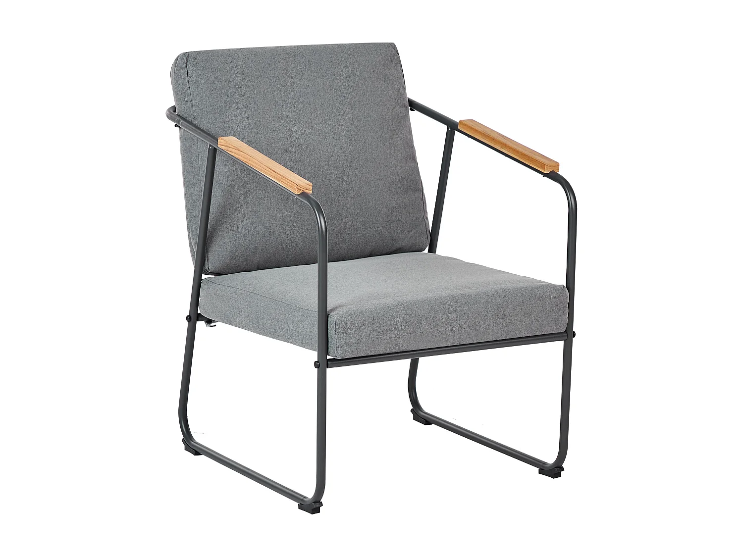 Ensemble de salon de jardin avec table 4 places VEZZANA Métal Gris