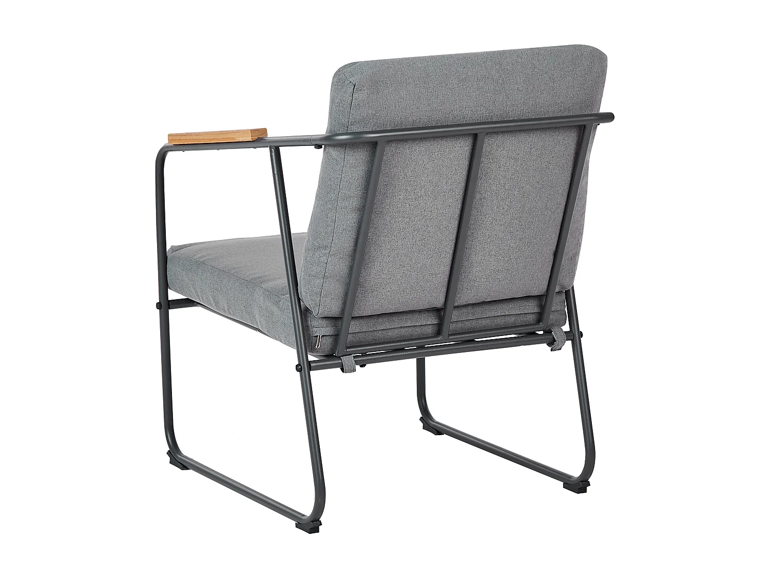 Ensemble de salon de jardin avec table 4 places VEZZANA Métal Gris