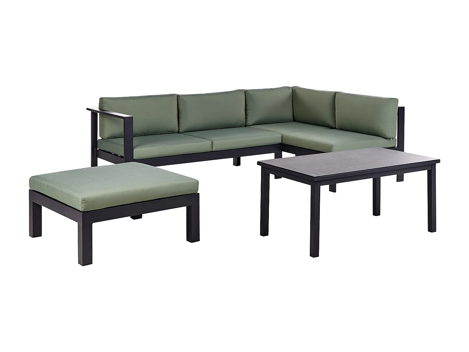 Ensemble de canapés d'angle de jardin 5 places MESSINA Côté gauche Métal Vert