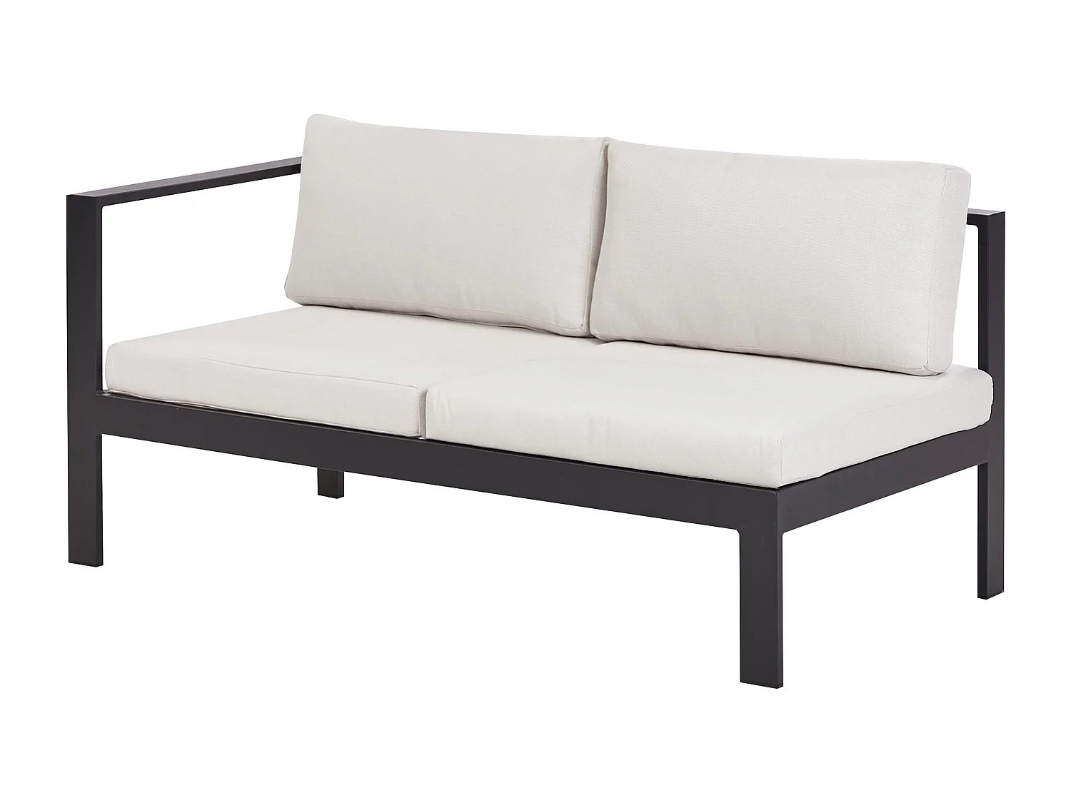 Garten Ecksofa mit Tisch 5-Sitzer MESSINA linksseitig Metall Cremeweiss
