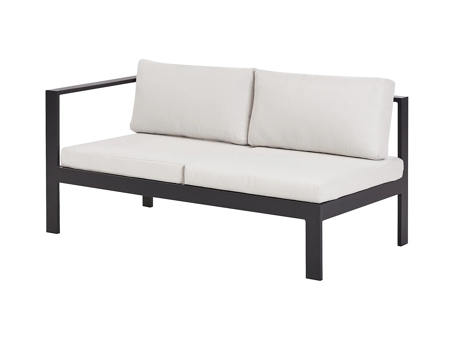 Narożnik ogrodowy ze stolikiem dla 5 osób MESSINA Lewostronny Metal Złamana biel