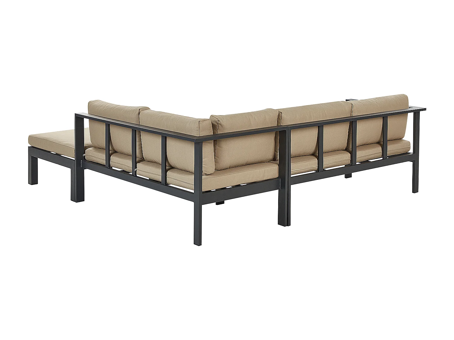 Ensemble de canapés d'angle de jardin 5 places MESSINA Côté droite Métal Beige sable