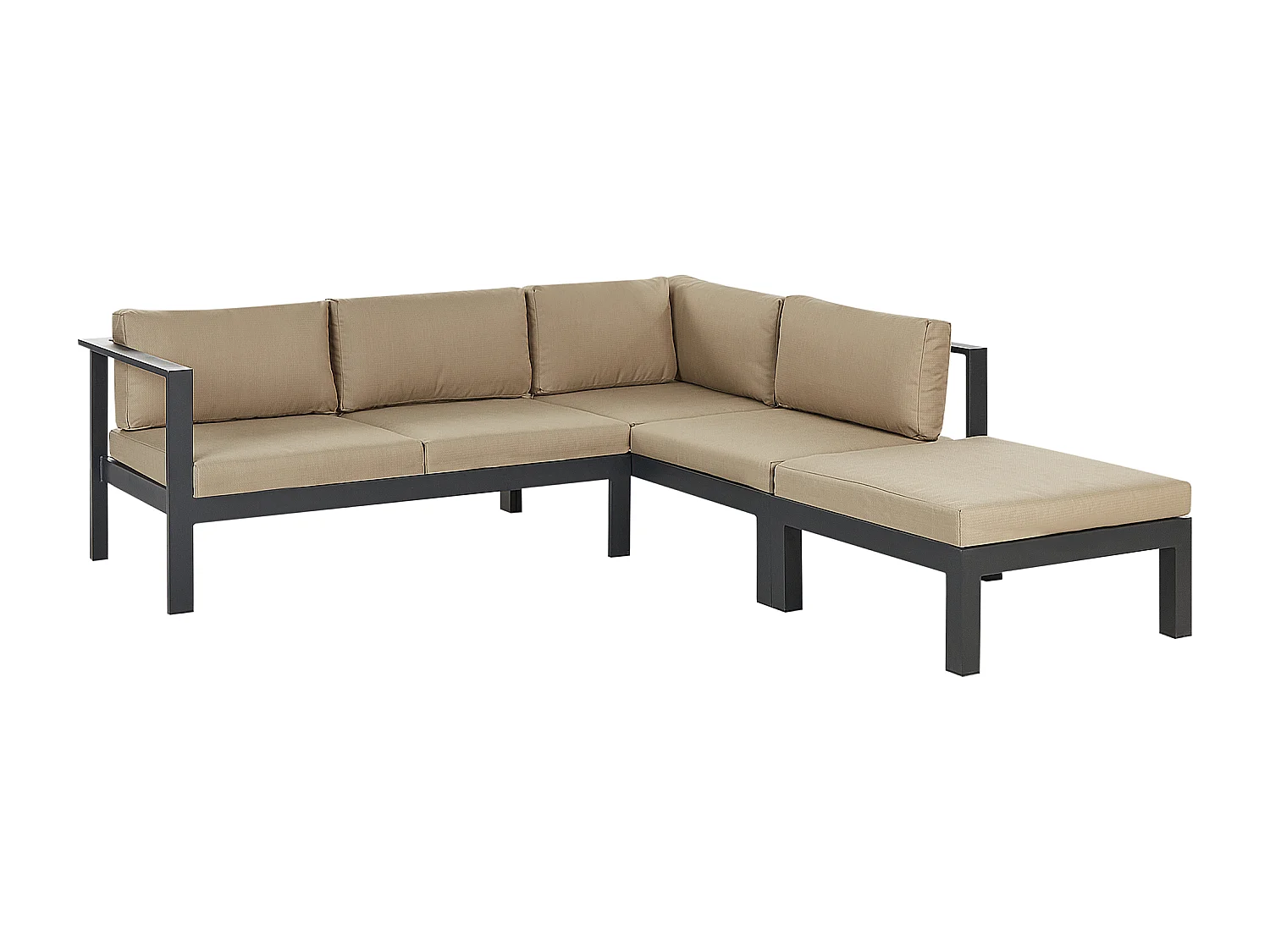 Ensemble de canapés d'angle de jardin 5 places MESSINA Côté gauche Métal Beige sable