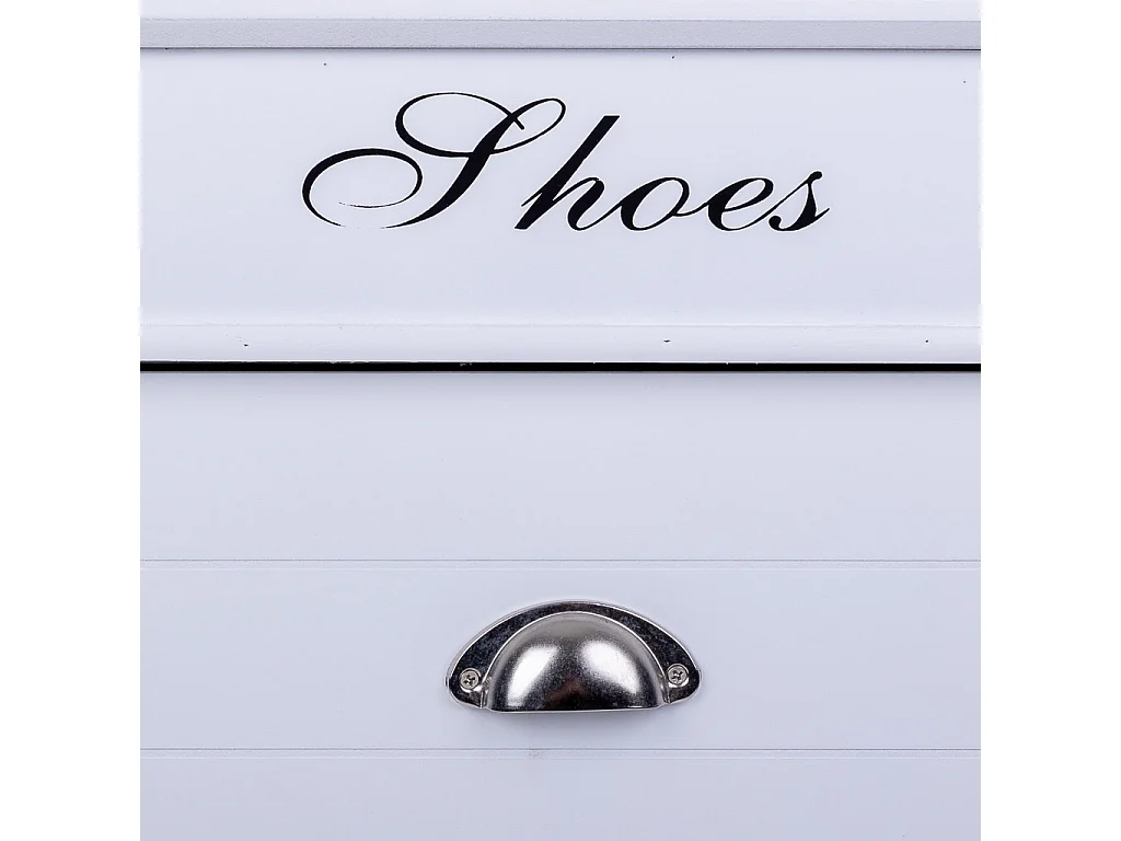 Sapateira de madeira branca 50x28x58