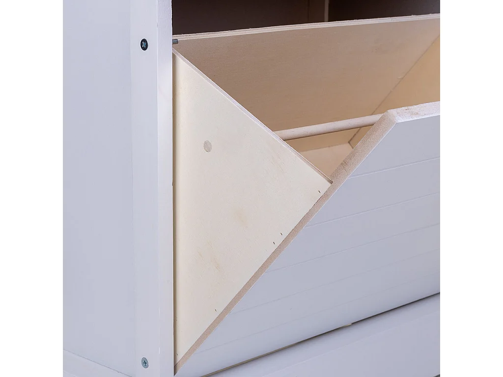 Sapateira de madeira branca 50x28x58