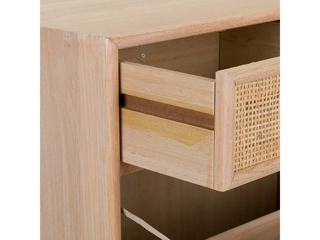 Schuhregal aus Holz und braunem Netz 70x32x120h cm