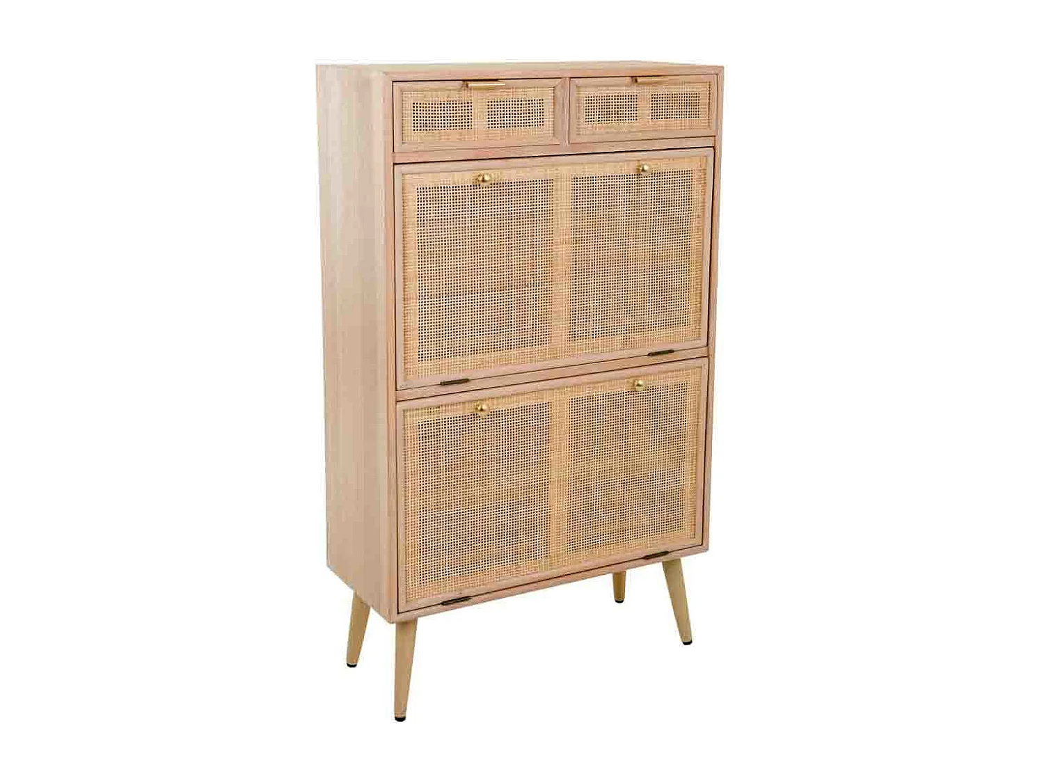 Scarpiera in legno e rete marrone 70x32x120h