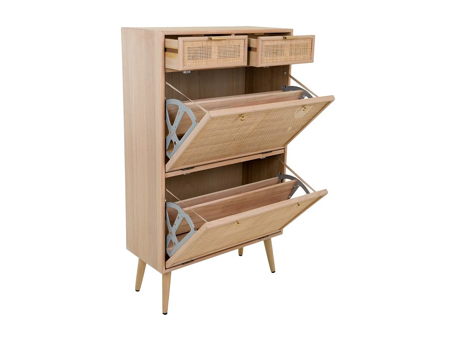 Scarpiera in legno e rete marrone 70x32x120h