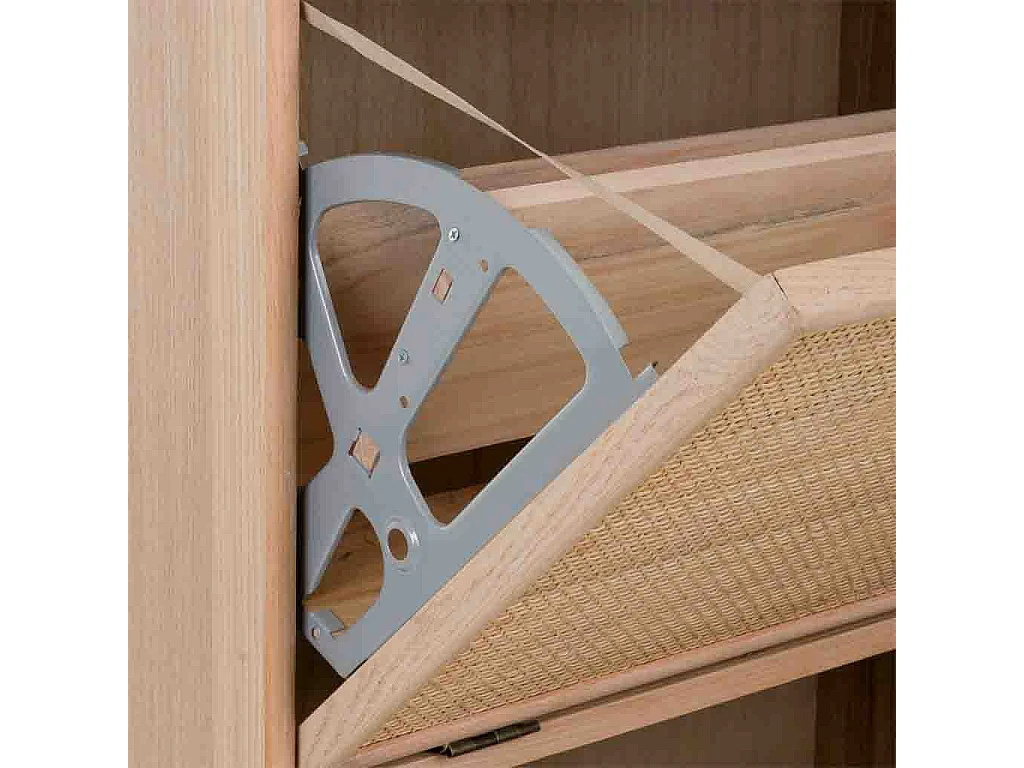 Scarpiera in legno e rete marrone 70x32x120h