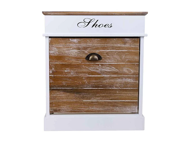 Scarpiera in legno bianco 50x28x58h