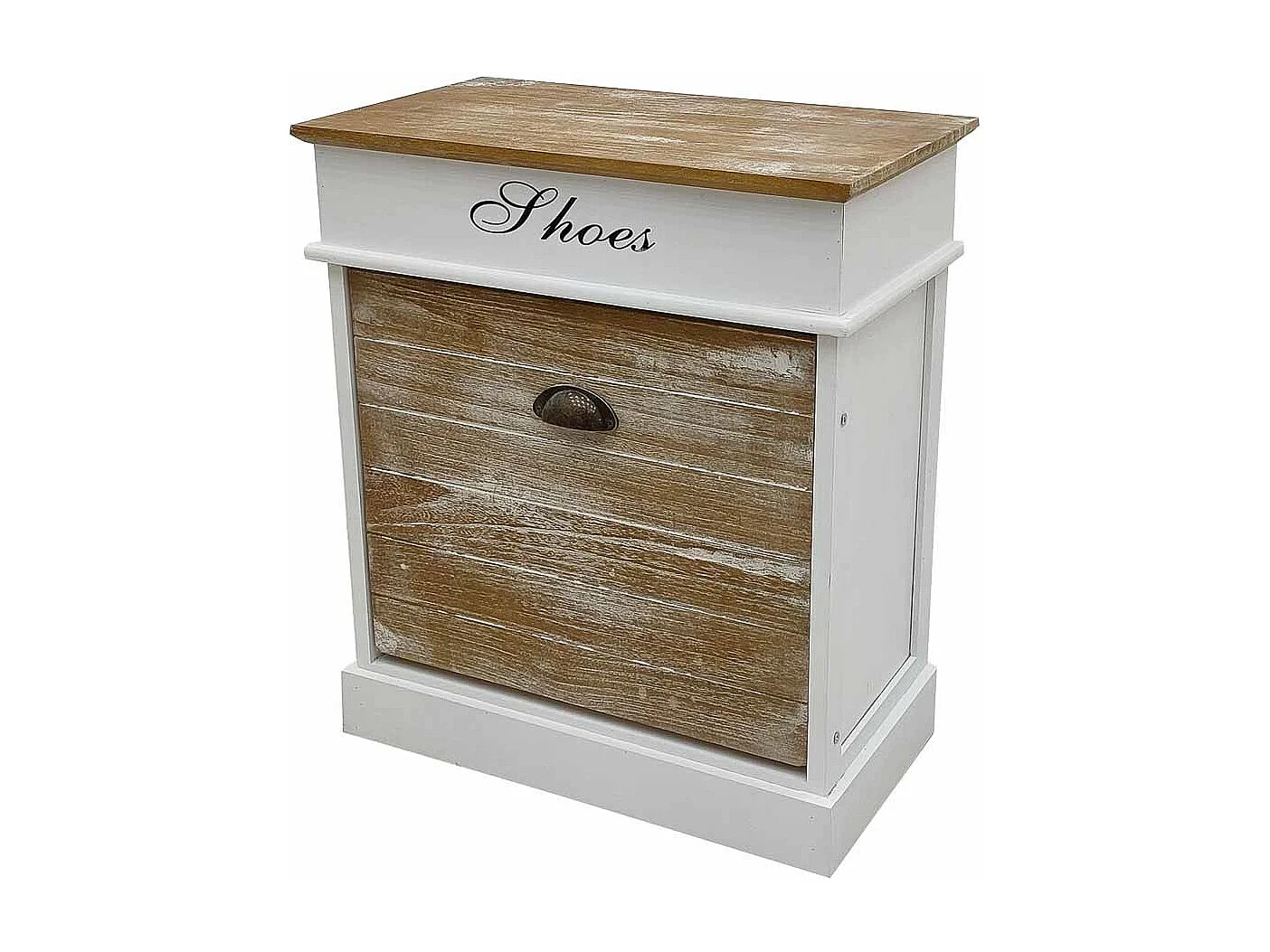 Sapateira de madeira branca 50x28x58