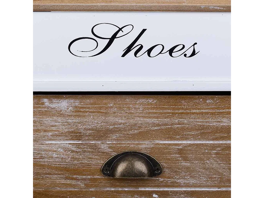 Sapateira de madeira branca 50x28x58