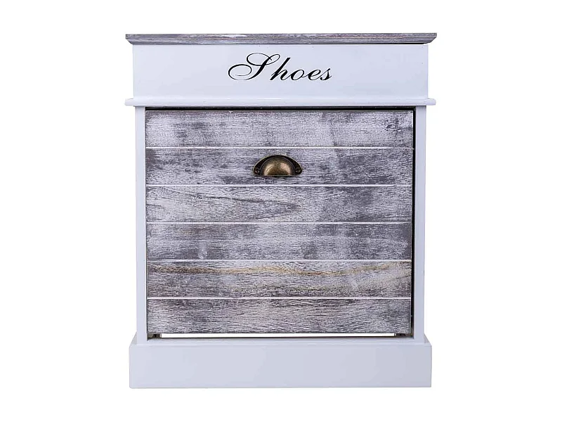 Scarpiera in legno bianco 50x28x58h