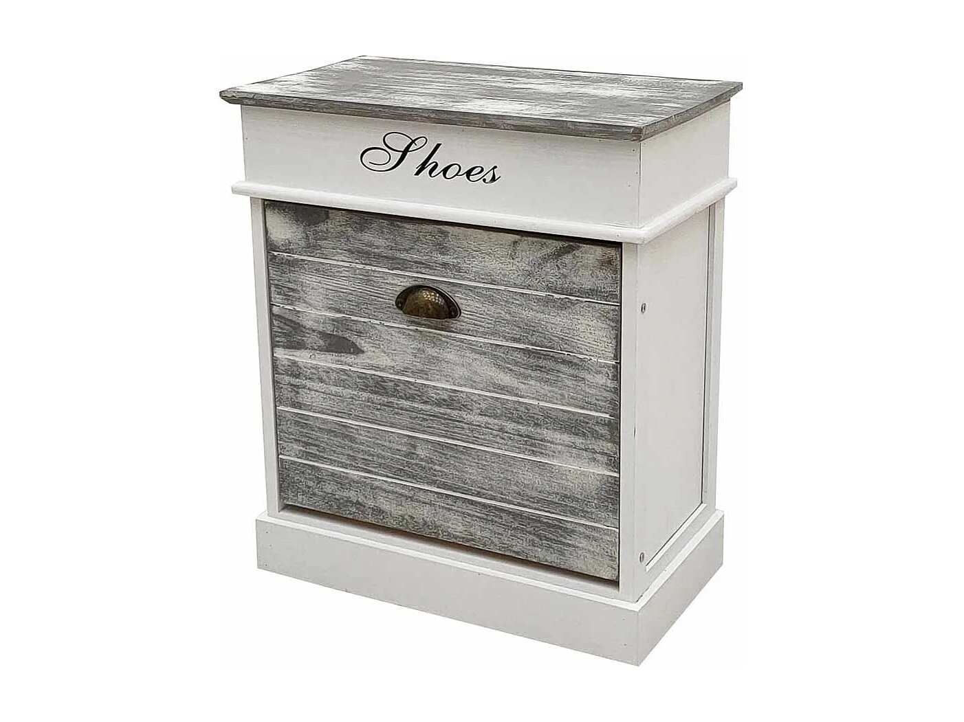 Sapateira de madeira branca 50x28x58