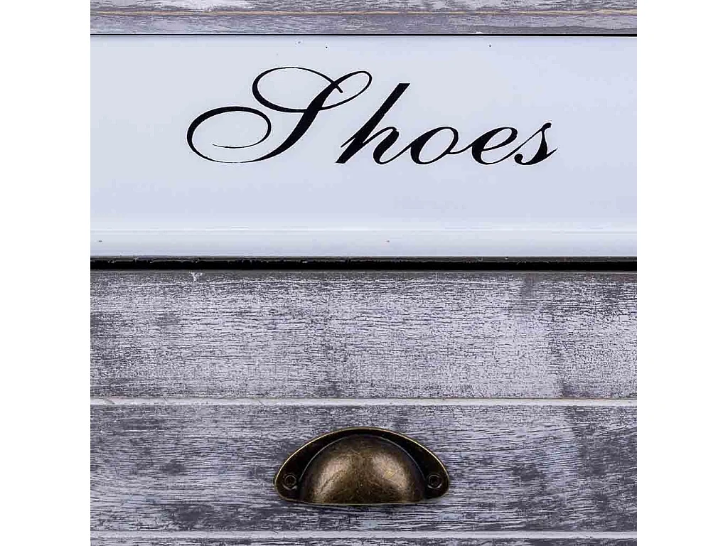 Sapateira de madeira branca 50x28x58