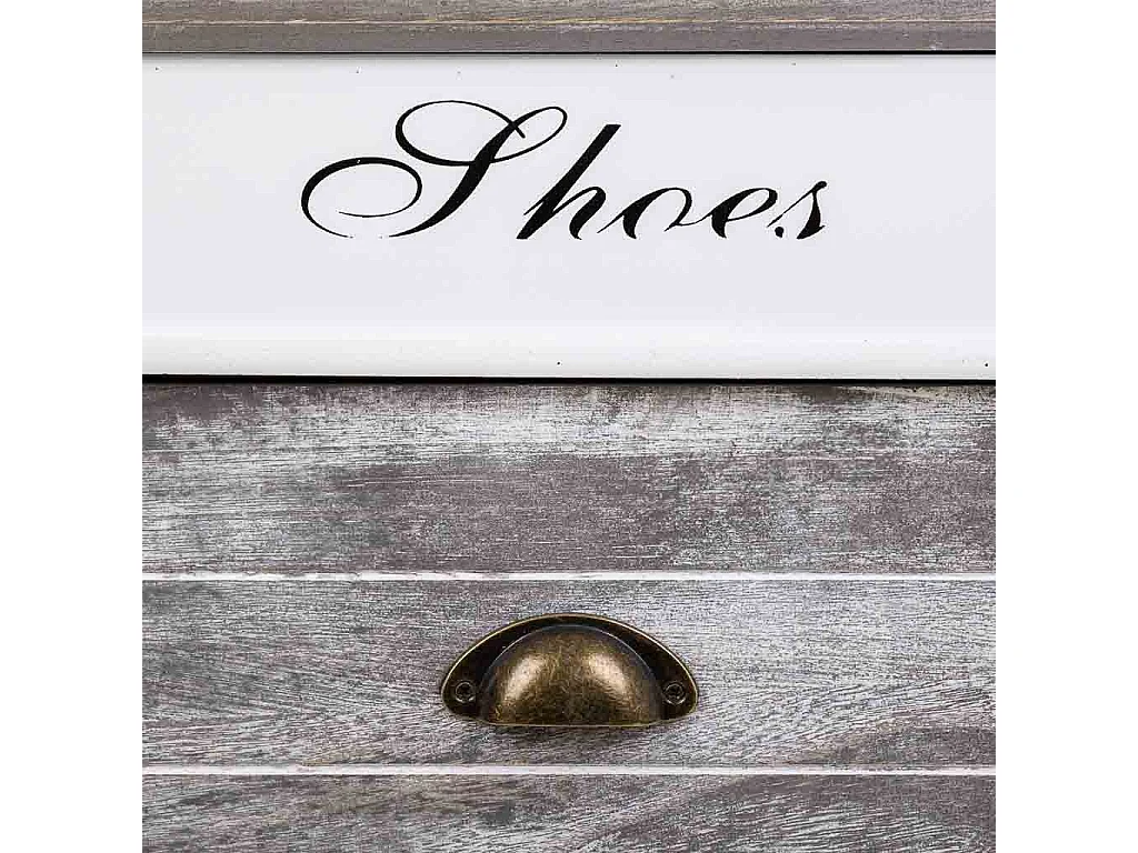 Sapateira de madeira branca 50x28x98