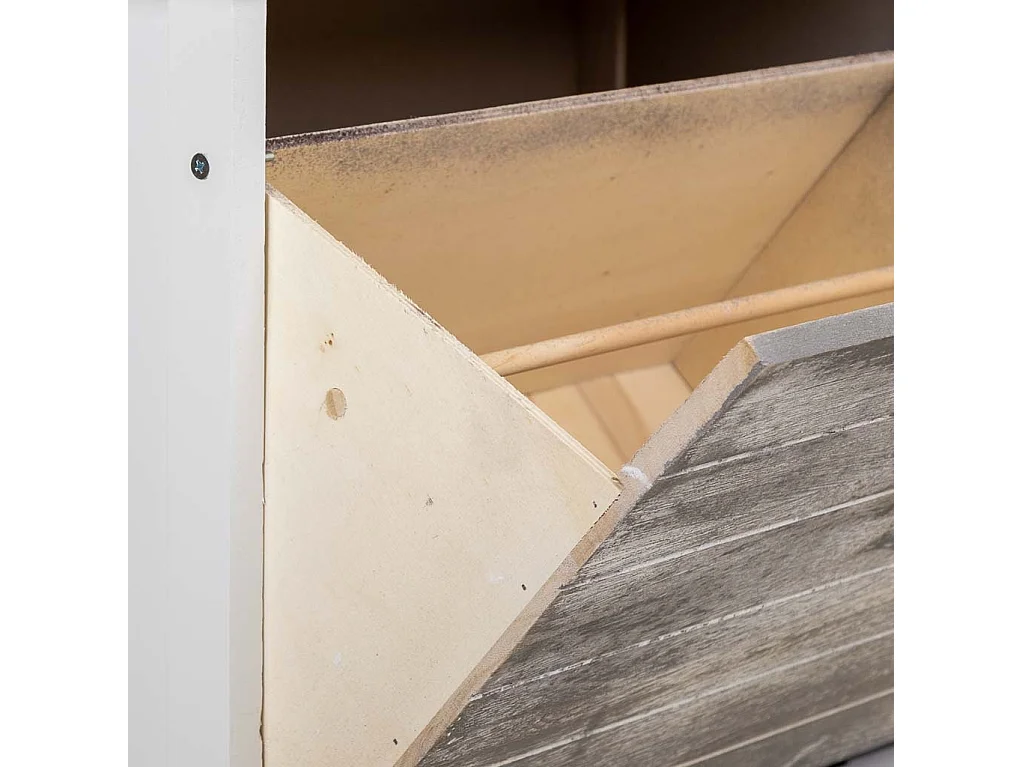 Sapateira de madeira branca 50x28x98