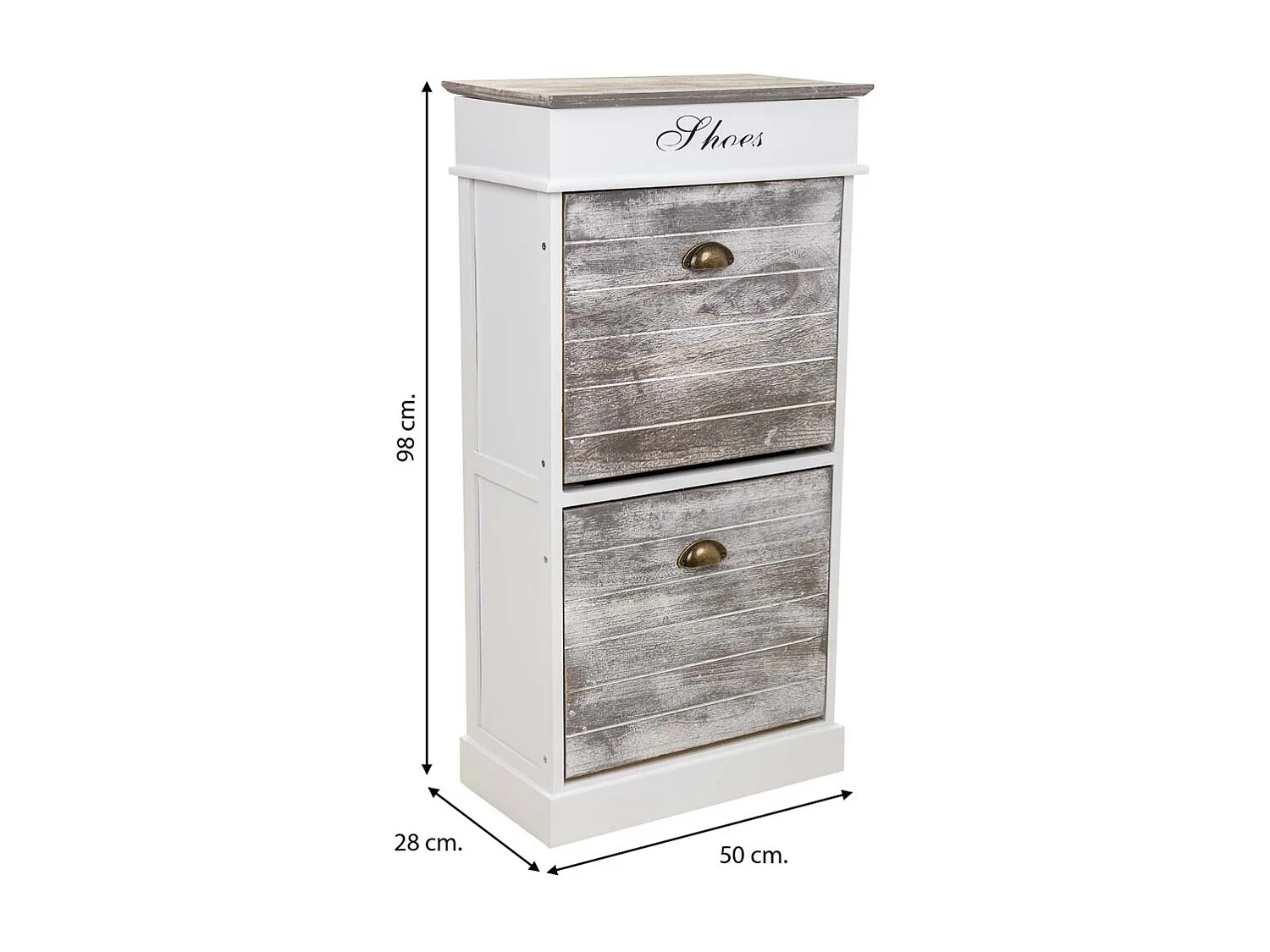 Meuble à chaussures en bois blanc 50x28x98h