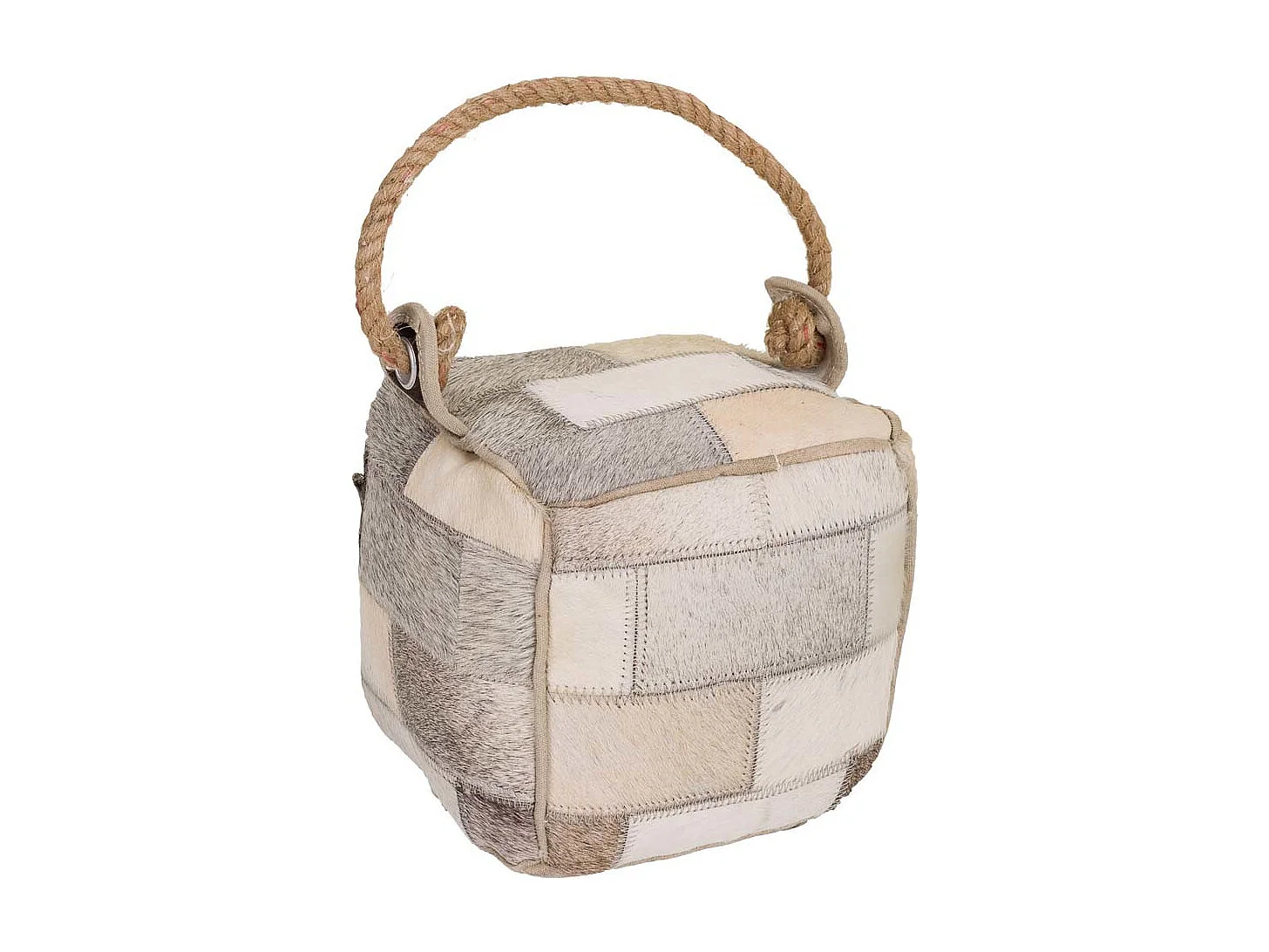 Türstopper aus braunem Leder, 20x20x20H cm