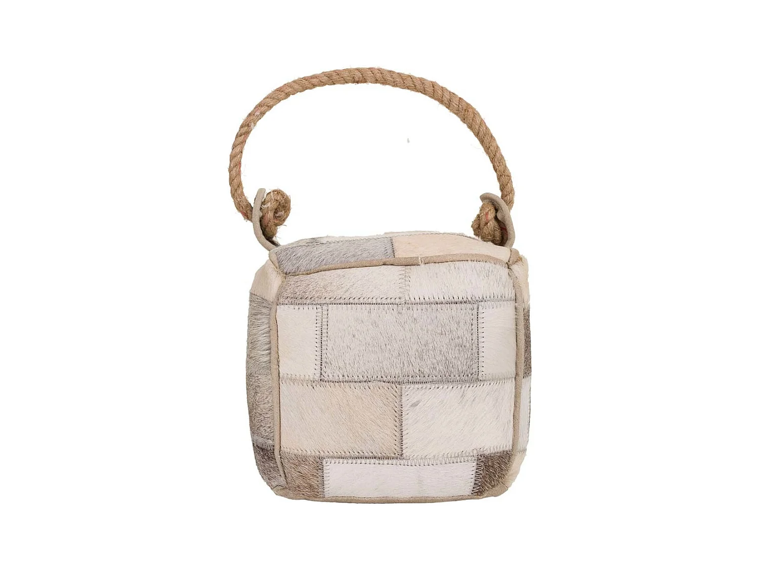 Caleporte en cuir marron 20x20x20h cm