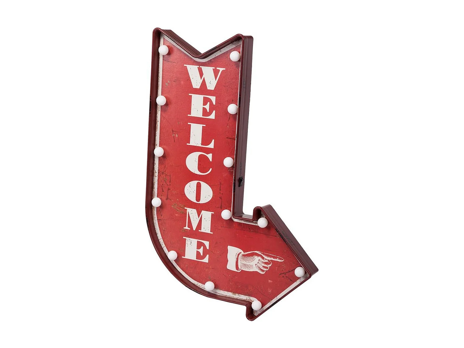 Placa de parede plástica vermelha luminosa 43x64x10h cm