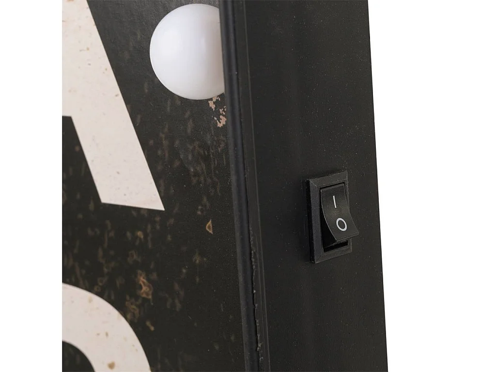 Placca luminosa da parete in plastica nera 43x64x10h