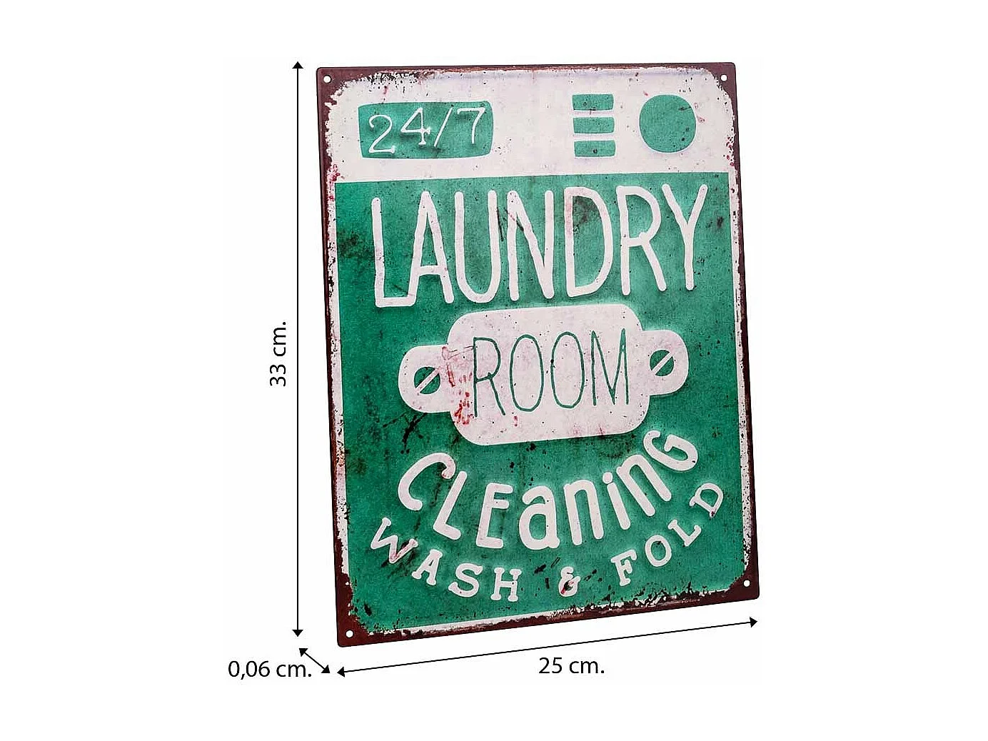 Placa de de metal verde 33x25x0,06