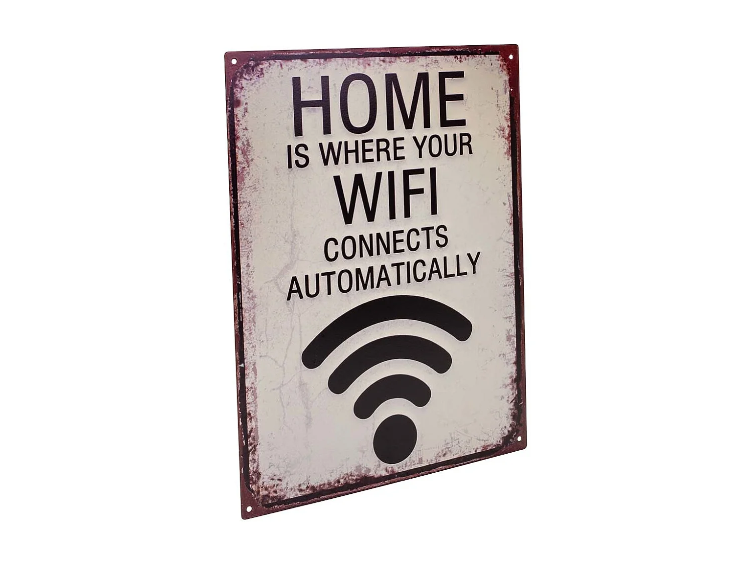 Placa de parede em metal branco 25x33x0,06