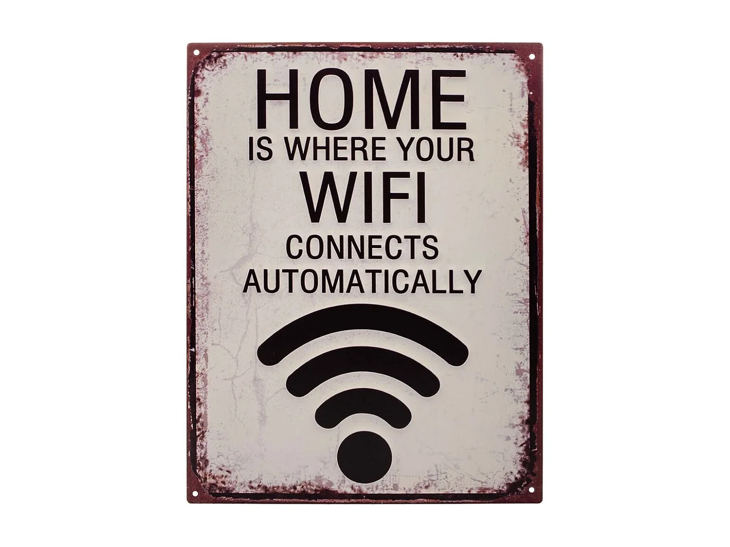 Placa de parede em metal branco 25x33x0,06