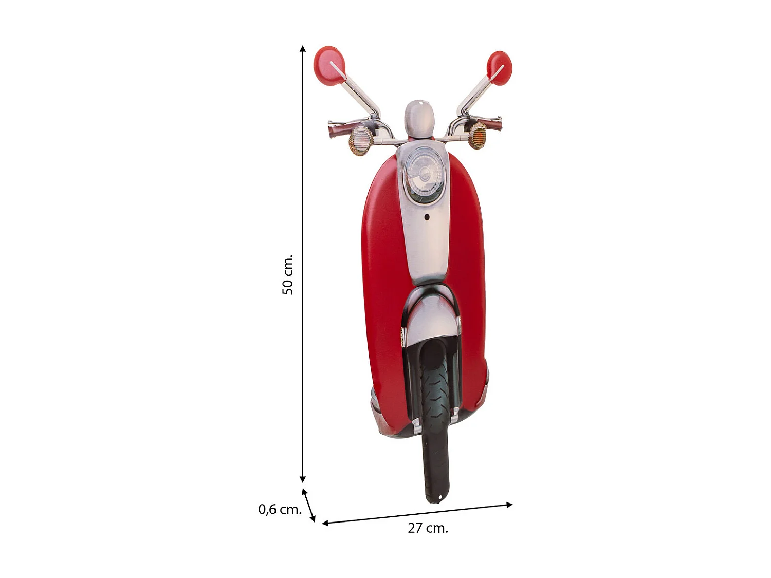 Placa de de pared de metal roja 27x50x0,06