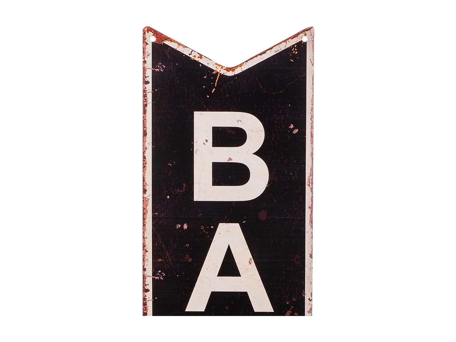 Placa de de pared de metal negra 19x50x0,6h cm