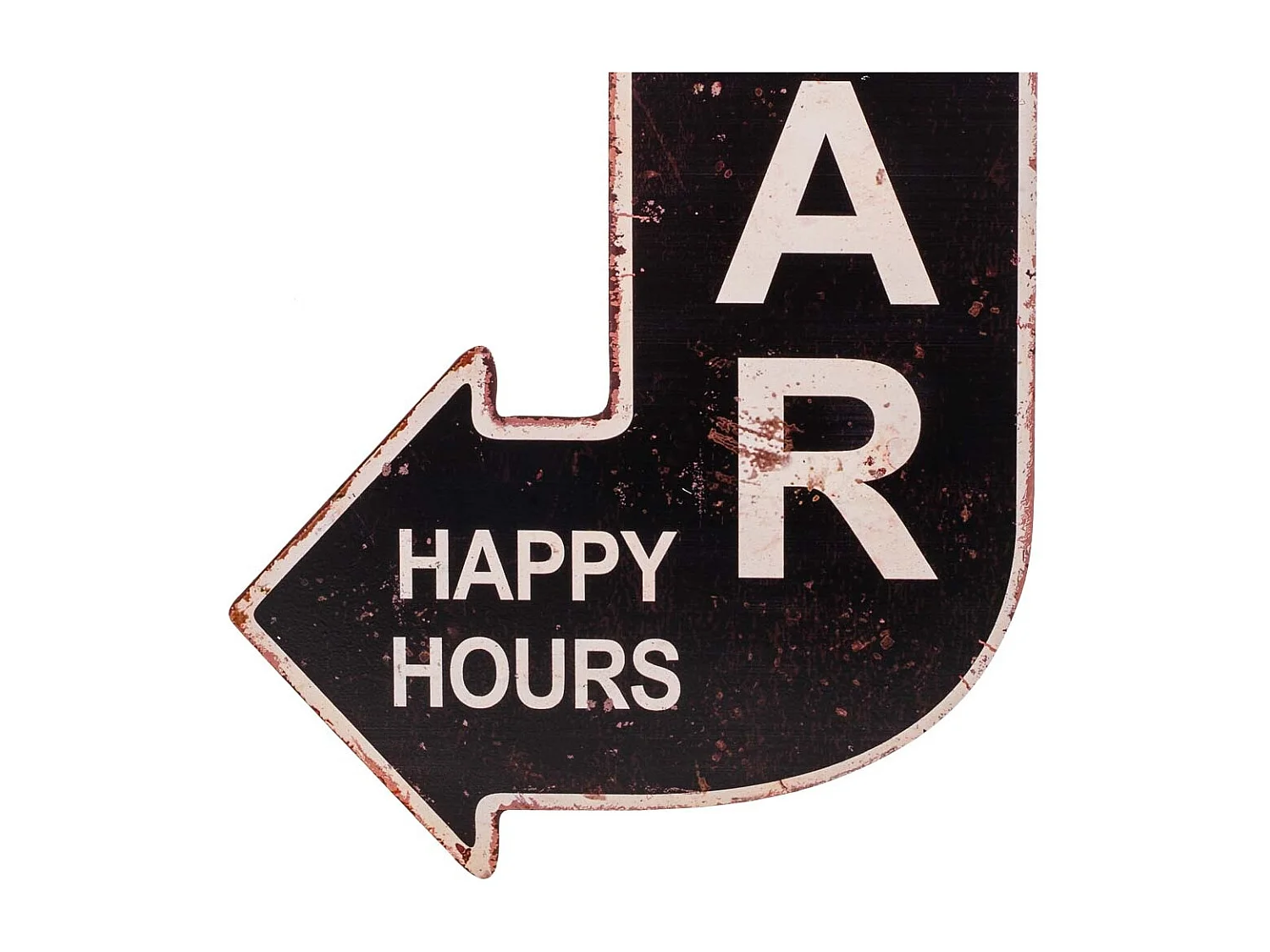 Placa de de pared de metal negra 19x50x0,6h cm