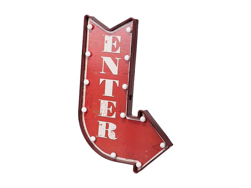 Placa de parede plástica vermelha luminosa 43x64x10h cm