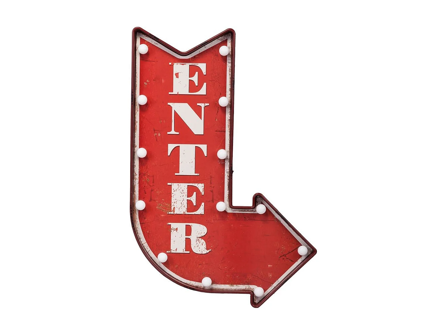 Placa de parede plástica vermelha luminosa 43x64x10h cm