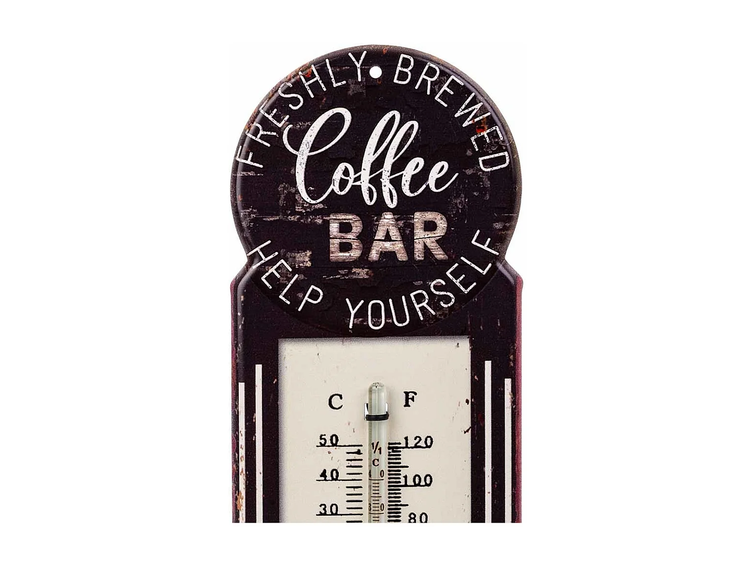 Termometro de pared de metal negro 29x10x1