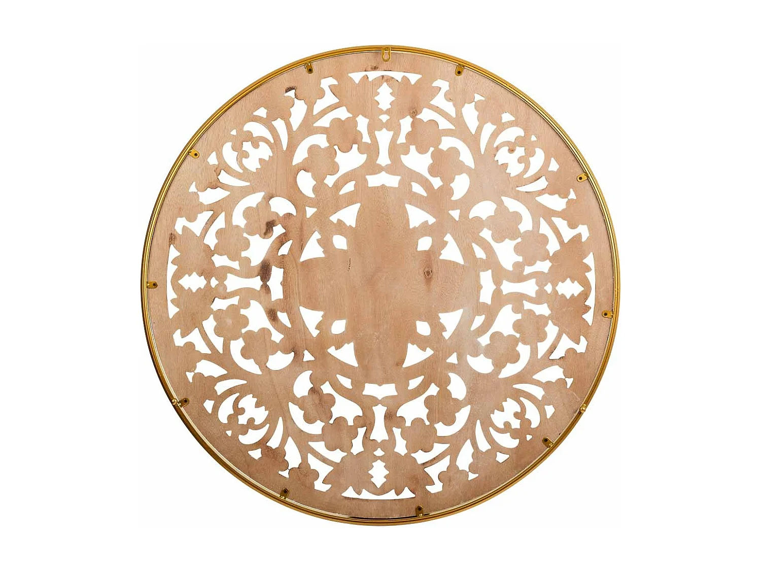 Painel decorativo de madeira entalhada branca 87x3x87