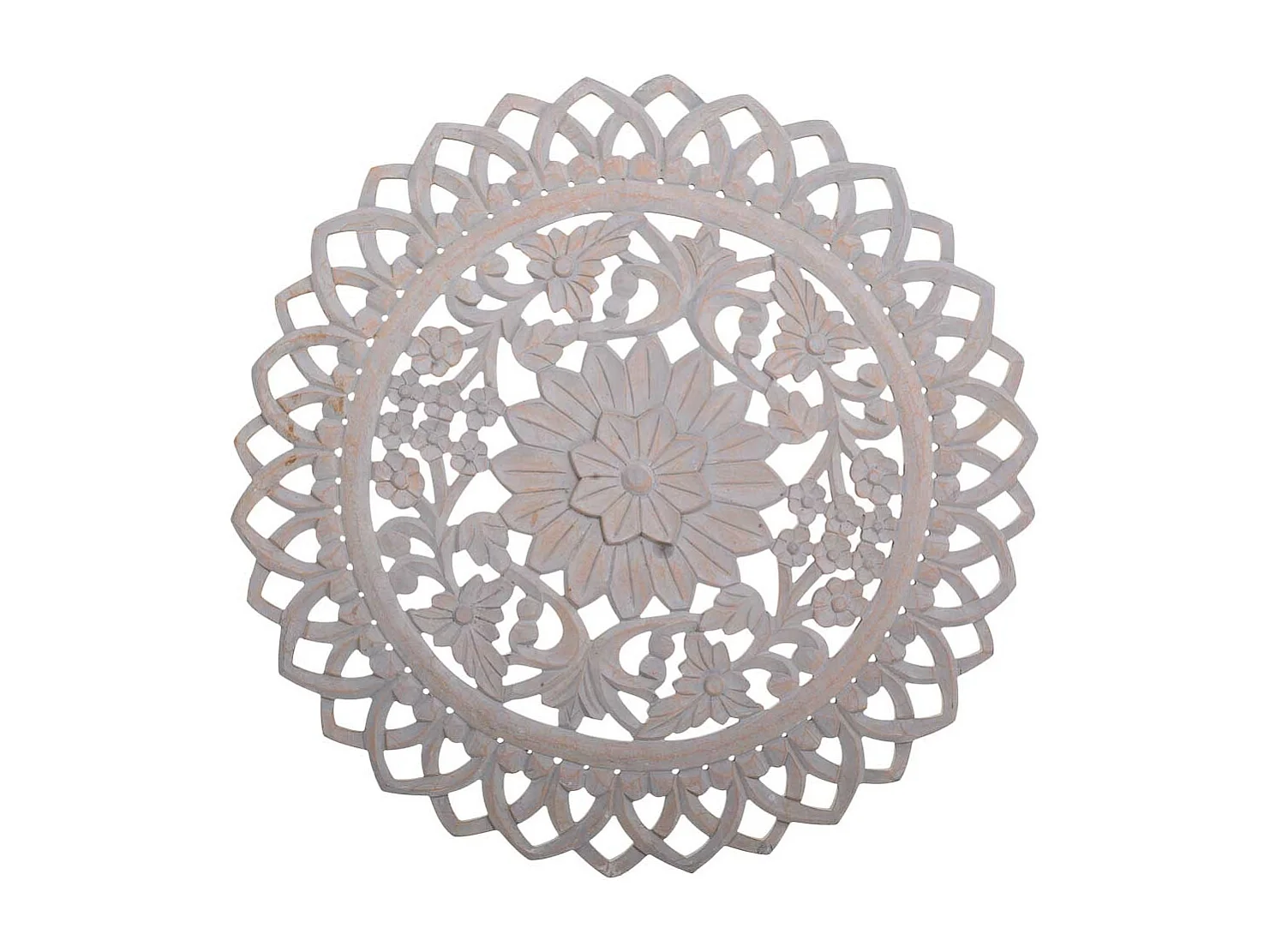 Mural en bois sculpté gris 90x3x90h