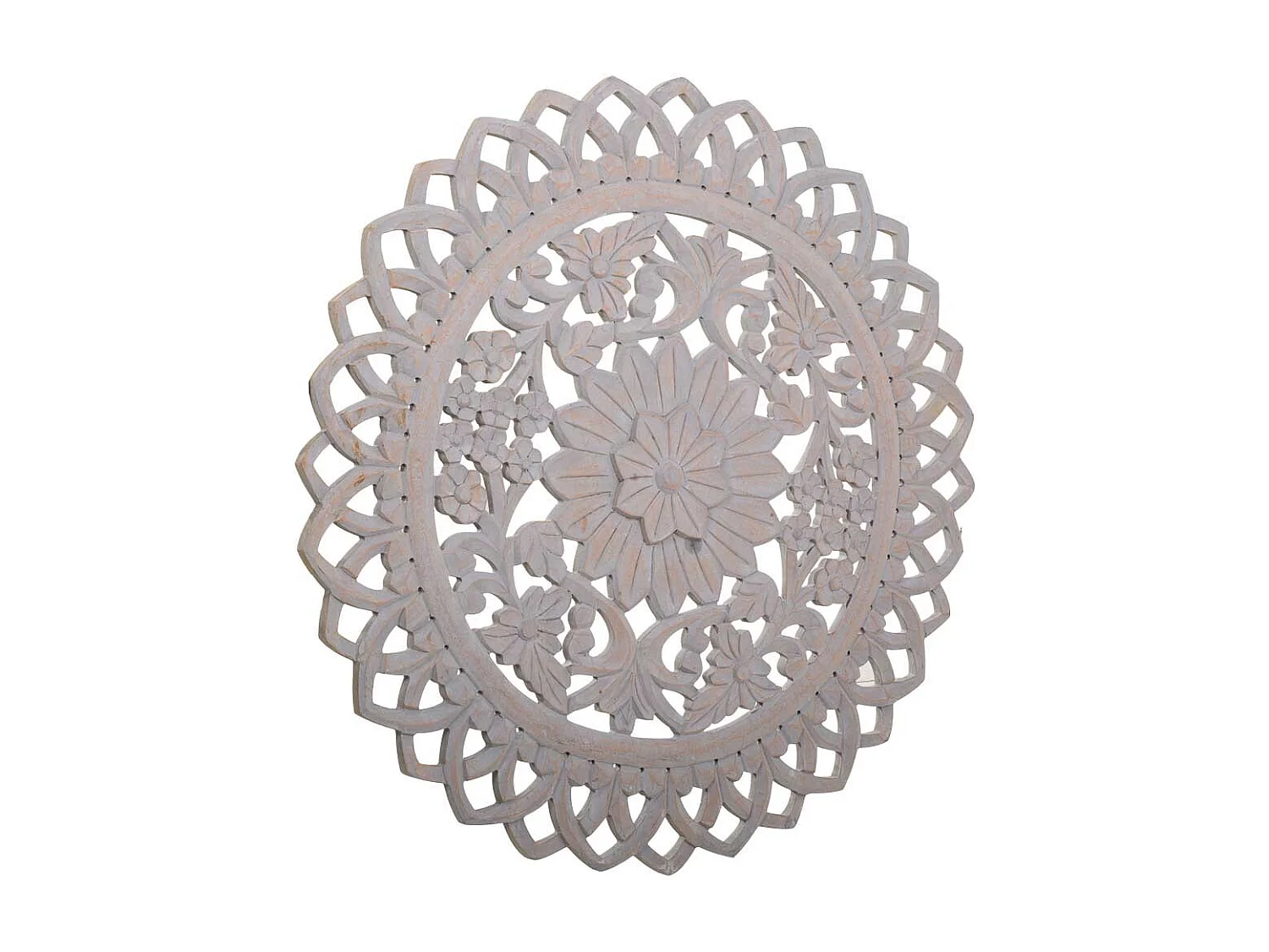 Mural en bois sculpté gris 90x3x90h