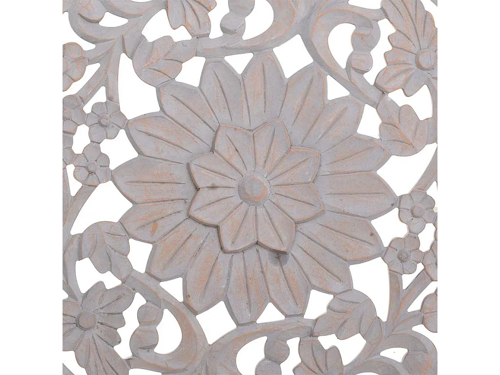 Mural en bois sculpté gris 90x3x90h