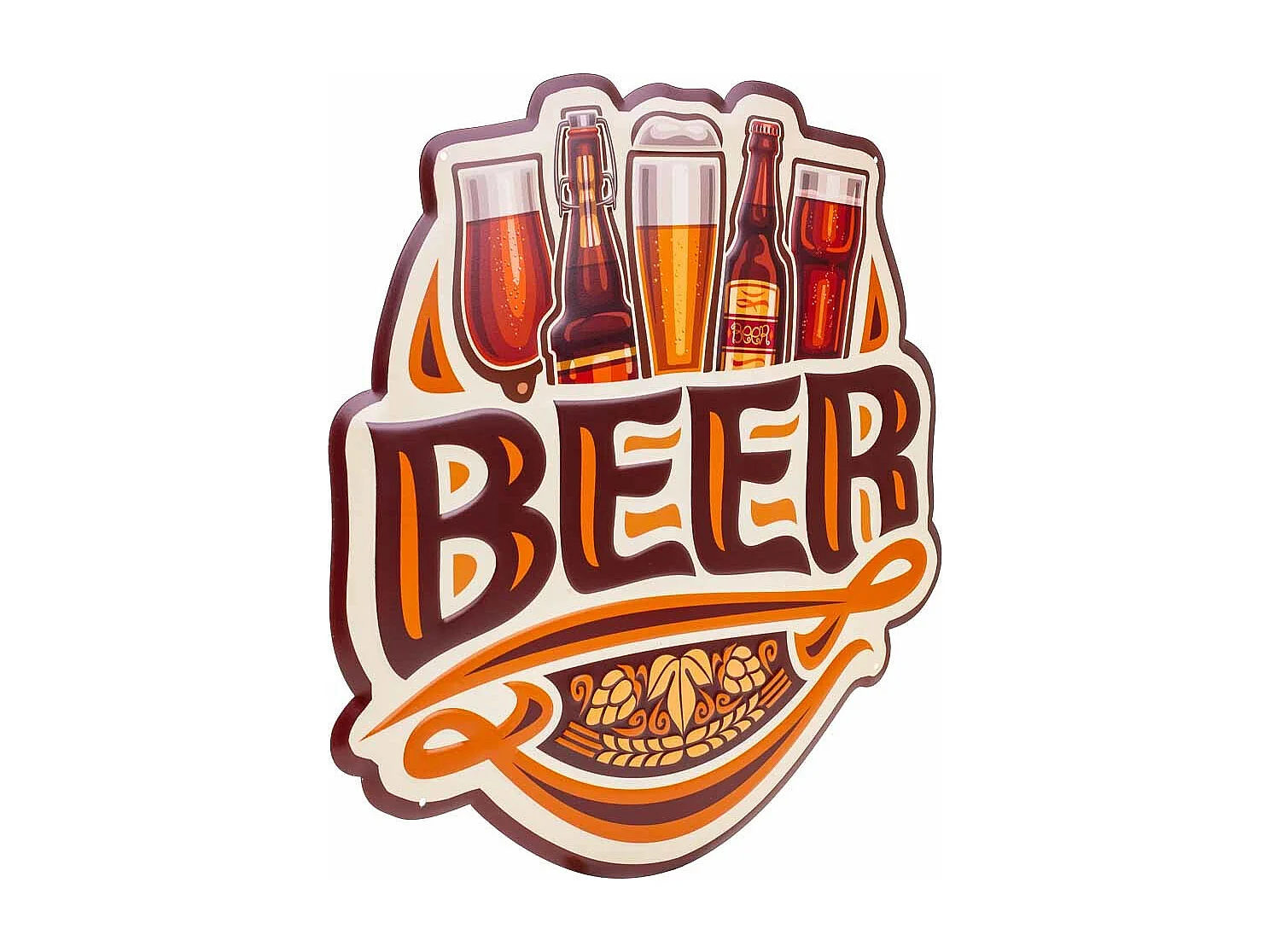 Braune Metallwandplatte 39x50x1h cm