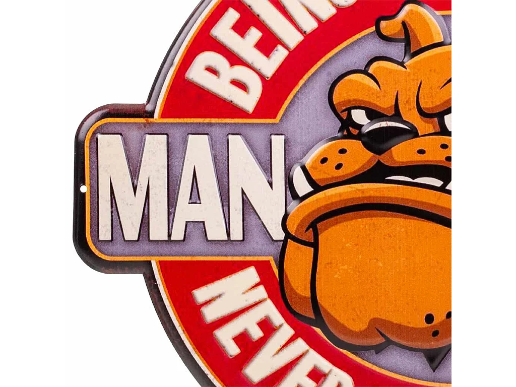 Placa de parede metálica vermelha 45x38x0,06