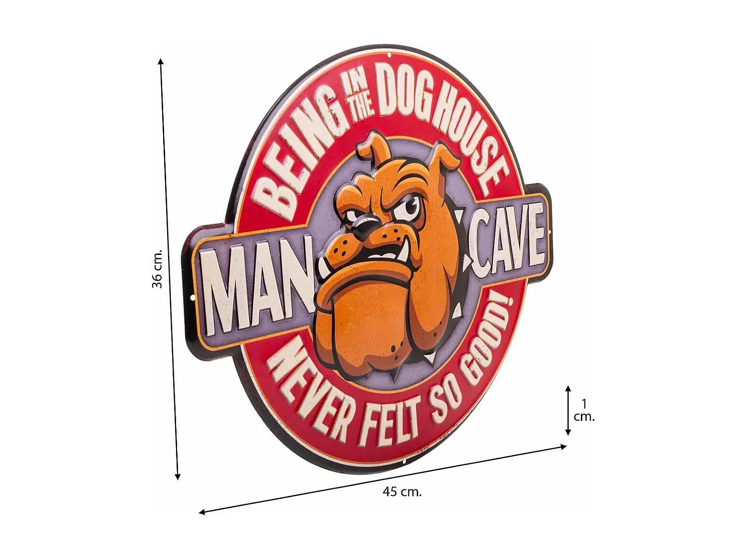 Rote Metallwandplatte 45x38x0,06h cm