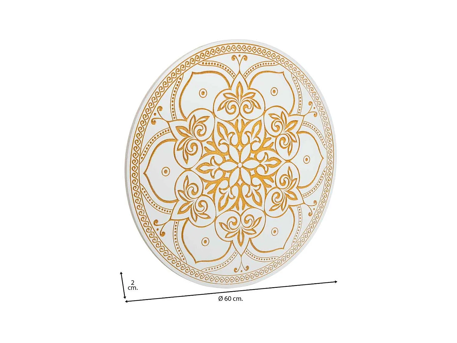 Weiß geschnitzte dekorative Holzplatte 60x2x60h cm